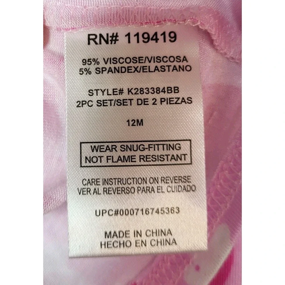 Barbie Size 12M Girl's Long Sleeve Pink 2-Piece Pajama‎ Set - NWT